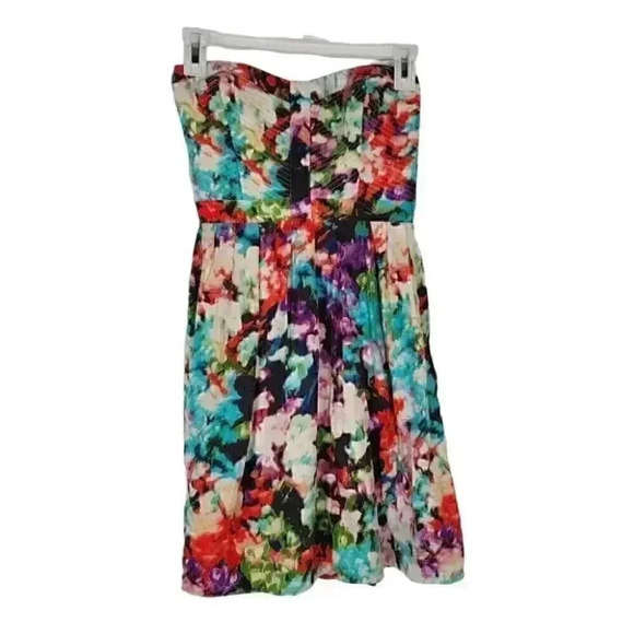 Parker Lily Secret Garden Women's 100% Silk Strapless Dress - Picture 2 of 13